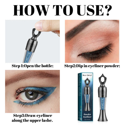 Powder Eyeliner Waterproof Long-Lasting Eye Makeup Tool – Smooth, Easy to Wear - ZOOMNSTORE