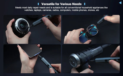 Cordless Precision Electric Screwdriver Set - 68 in 1 with 64 S2 Drill Bits and LED Hand Tool - ZOOMNSTORE