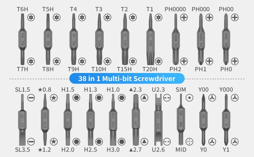 39-in-1 Precision Screwdriver Set - Magnetic Torx  Phillips Bits Mini Repair Tool Kit - ZOOMNSTORE