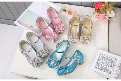 Princess Girls Party Shoes Children Sandals Colorful Sequins High Heels Shoes Girls Sandals Peep Toe Summer Kids Shoes CSH813 - ZOOMNSTORE