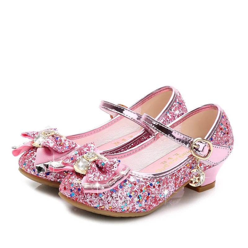 Princess Girls Party Shoes Children Sandals Colorful Sequins High Heels Shoes Girls Sandals Peep Toe Summer Kids Shoes CSH813 - ZOOMNSTORE