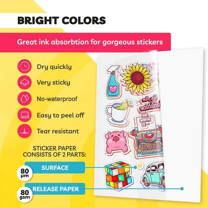 Printable A4 Clear Vinyl Sticker Paper - 10 Sheets for Inkjet Printers Self-Adhesive - ZOOMNSTORE