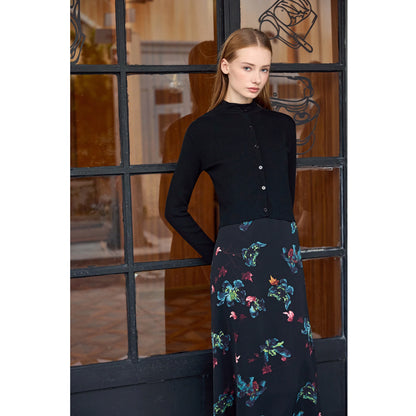 Satin Dress  Knitting Cardigan Set - Womens Autumn Winter Fashion - ZOOMNSTORE