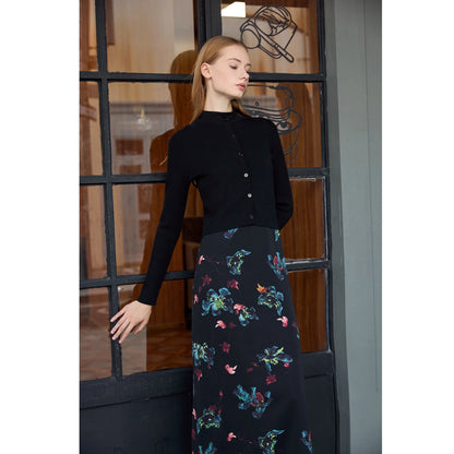 Satin Dress  Knitting Cardigan Set - Womens Autumn Winter Fashion - ZOOMNSTORE