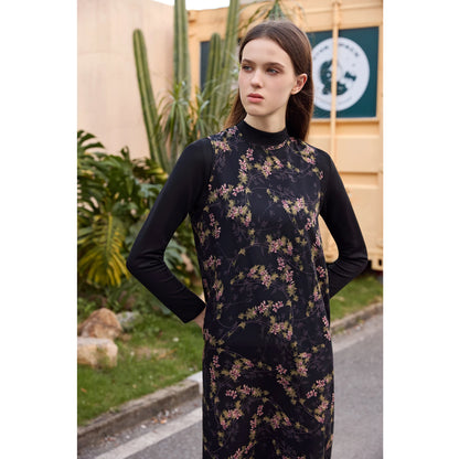 Satin Dress  Knitting Cardigan Set - Womens Autumn Winter Fashion - ZOOMNSTORE