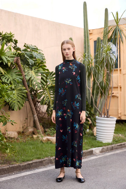 Satin Dress  Knitting Cardigan Set - Womens Autumn Winter Fashion - ZOOMNSTORE