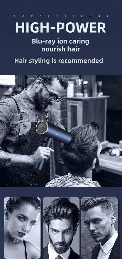 Professional Hair Dryer - Foldable High Power Negative Ion Blu-Ray Electric Dryer - ZOOMNSTORE