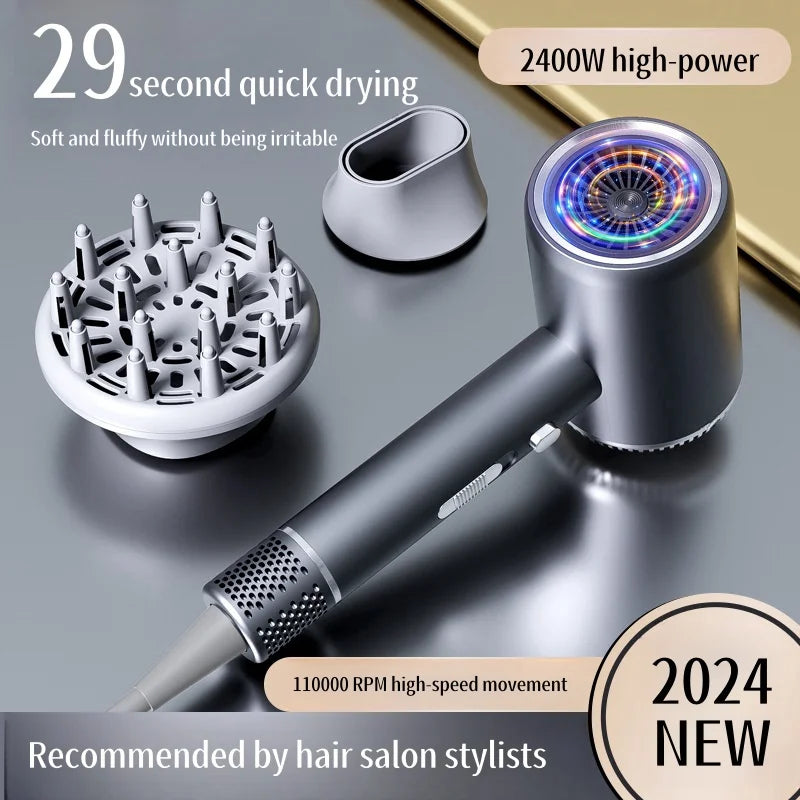 Professional Hair Dryer - High Power Quick Drying EU Plug Silent Hair Dryer With Diffuser - ZOOMNSTORE