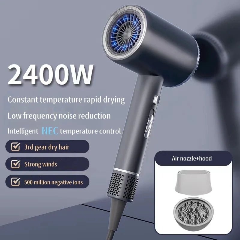 Professional Hair Dryer - High Power Quick Drying EU Plug Silent Hair Dryer With Diffuser - ZOOMNSTORE