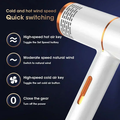 Professional Hair Dryer - Powerful Fast Heating Styler with Dual Voltage & Foldable Handle - ZOOMNSTORE