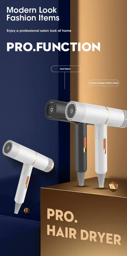 Professional Hair Dryer - Powerful Fast Heating Styler with Dual Voltage & Foldable Handle - ZOOMNSTORE