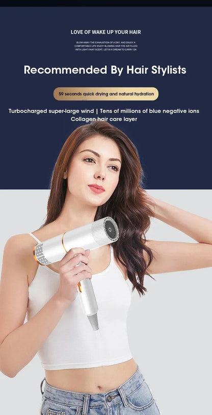 Professional Hair Dryer - Powerful Fast Heating Styler with Dual Voltage & Foldable Handle - ZOOMNSTORE