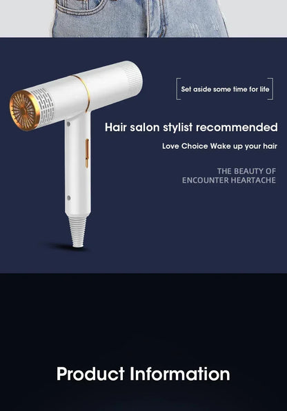 Professional Hair Dryer - Powerful Fast Heating Styler with Dual Voltage & Foldable Handle - ZOOMNSTORE