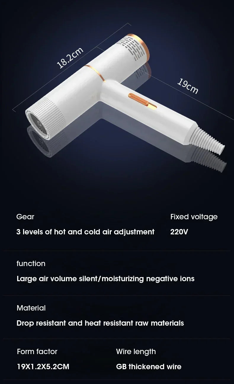 Professional Hair Dryer - Powerful Fast Heating Styler with Dual Voltage & Foldable Handle - ZOOMNSTORE