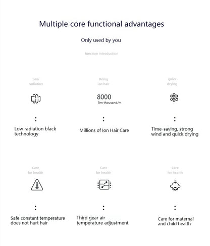 Professional Hair Dryer – Quick Drying Ionic Hair Styling Tool With High Wind Power - ZOOMNSTORE