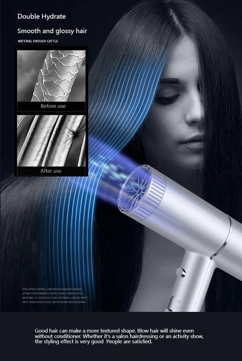 Professional Hair Dryer – Quick Drying Ionic Hair Styling Tool With High Wind Power - ZOOMNSTORE