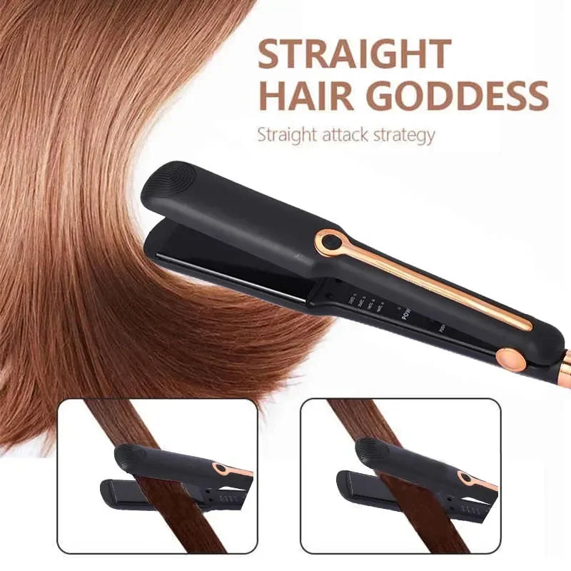 Professional Hair Straightener - Ceramic Flat Iron With Wide Plates & Adjustable Temperature - ZOOMNSTORE