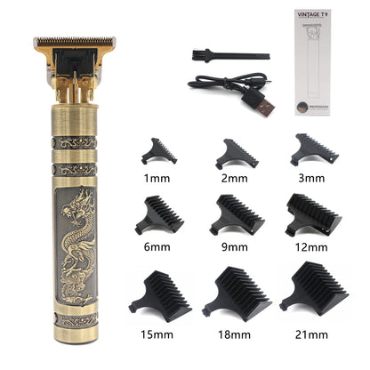 Professional T9 Beard Trimmer - Metal Body Hair Clipper with Stainless Steel Blade - ZOOMNSTORE