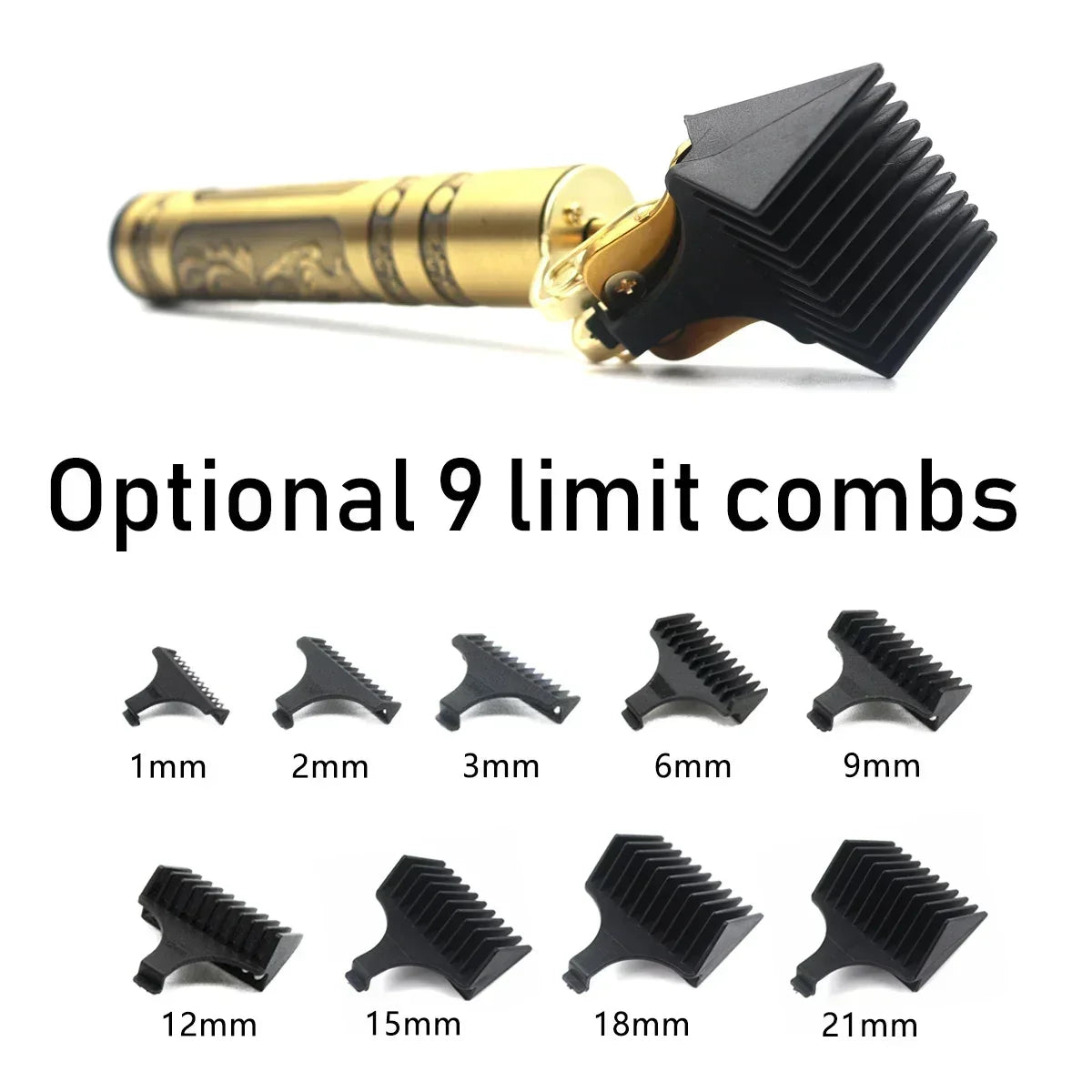 Professional T9 Beard Trimmer - Metal Body Hair Clipper with Stainless Steel Blade - ZOOMNSTORE