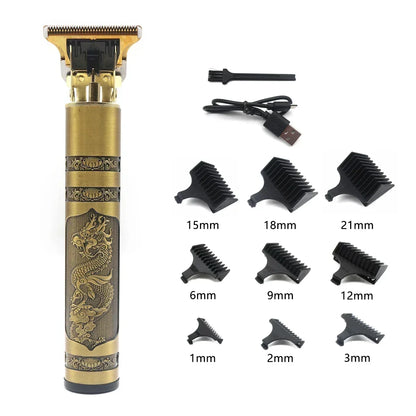 Professional T9 Beard Trimmer - Metal Body Hair Clipper with Stainless Steel Blade - ZOOMNSTORE