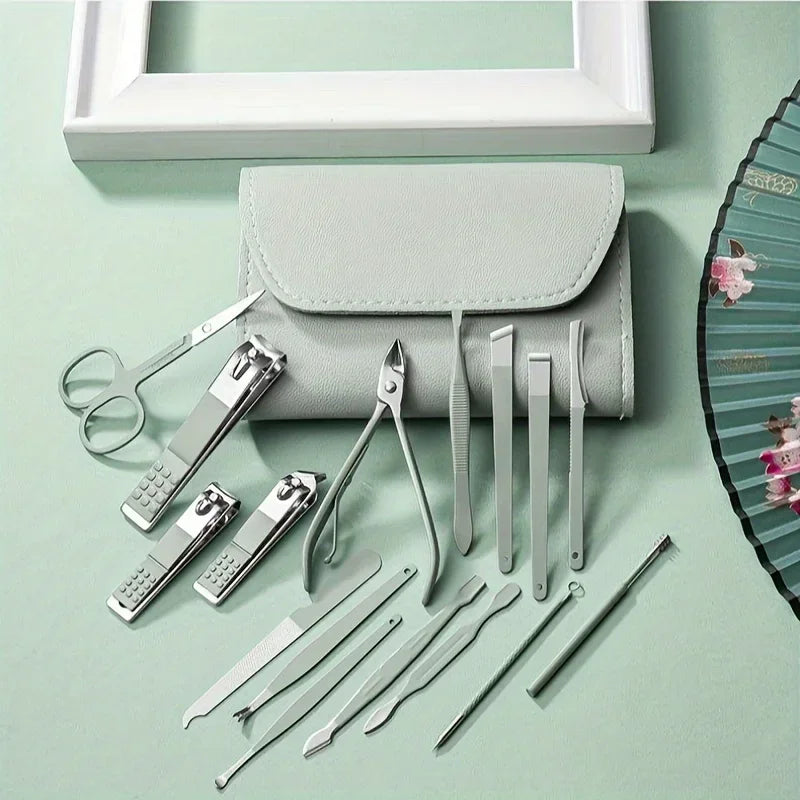 Professional Nail Clippers | Manicure Pedicure Set with Cuticle Nippers & Travel Case - ZOOMNSTORE
