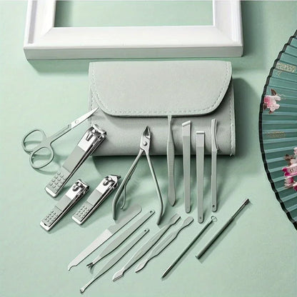Professional Nail Clippers | Manicure Pedicure Set with Cuticle Nippers & Travel Case - ZOOMNSTORE