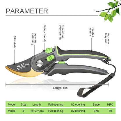 Professional Pruning Shears - Adjustable Multi-Gear Garden Trimmer - ZOOMNSTORE
