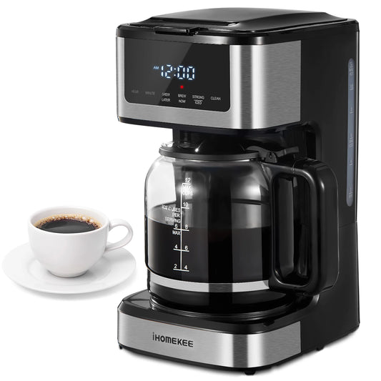 12-Cup Programmable Coffee Maker - Touch Screen with Iced Coffee Function - ZOOMNSTORE