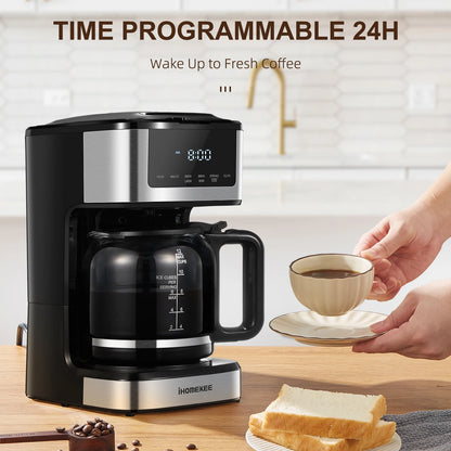 12-Cup Programmable Coffee Maker - Touch Screen with Iced Coffee Function - ZOOMNSTORE