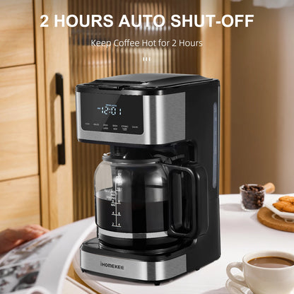 12-Cup Programmable Coffee Maker - Touch Screen with Iced Coffee Function - ZOOMNSTORE