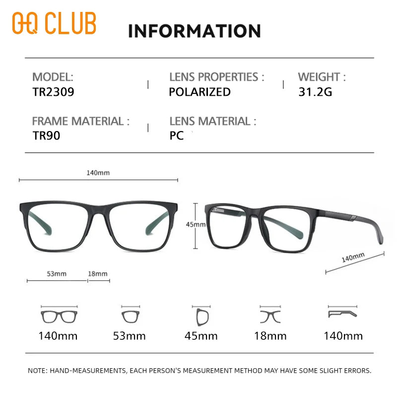 Progressive Reading Glasses – Men's Rectangle Eyeglass Frames with Transparent Eyepieces - ZOOMNSTORE