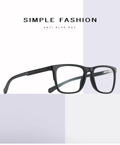 Progressive Reading Glasses – Men's Rectangle Eyeglass Frames with Transparent Eyepieces - ZOOMNSTORE