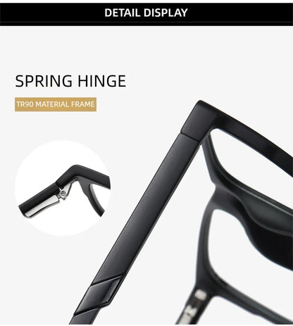 Progressive Reading Glasses – Men's Rectangle Eyeglass Frames with Transparent Eyepieces - ZOOMNSTORE