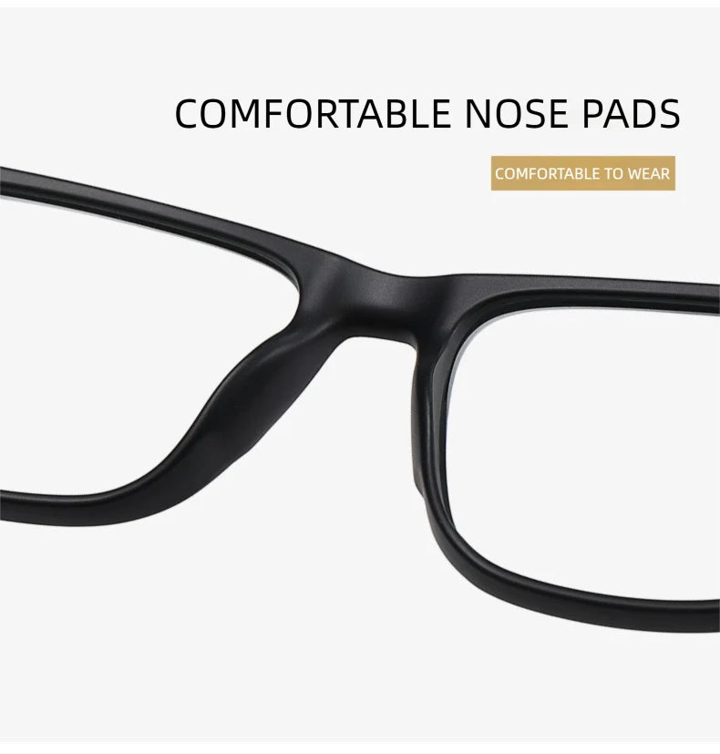 Progressive Reading Glasses – Men's Rectangle Eyeglass Frames with Transparent Eyepieces - ZOOMNSTORE