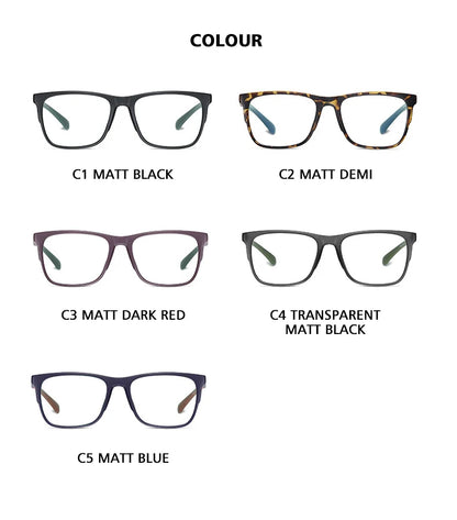 Progressive Reading Glasses – Men's Rectangle Eyeglass Frames with Transparent Eyepieces - ZOOMNSTORE