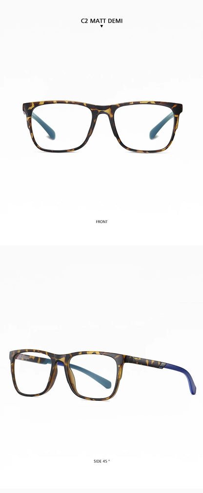 Progressive Reading Glasses – Men's Rectangle Eyeglass Frames with Transparent Eyepieces - ZOOMNSTORE