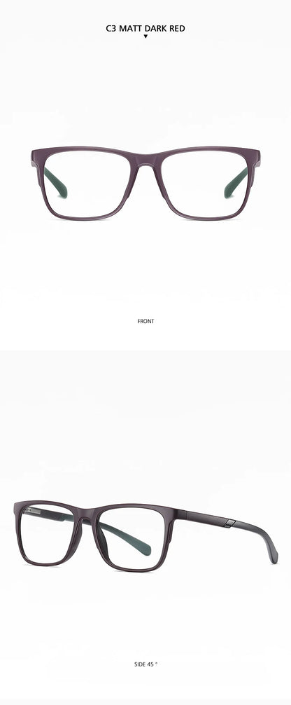Progressive Reading Glasses – Men's Rectangle Eyeglass Frames with Transparent Eyepieces - ZOOMNSTORE