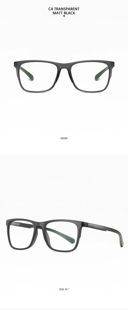 Progressive Reading Glasses – Men's Rectangle Eyeglass Frames with Transparent Eyepieces - ZOOMNSTORE