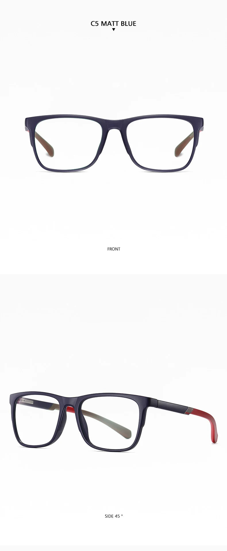 Progressive Reading Glasses – Men's Rectangle Eyeglass Frames with Transparent Eyepieces - ZOOMNSTORE