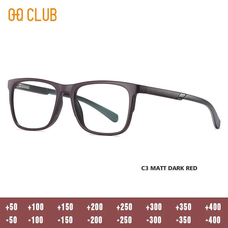 Progressive Reading Glasses – Men's Rectangle Eyeglass Frames with Transparent Eyepieces - ZOOMNSTORE
