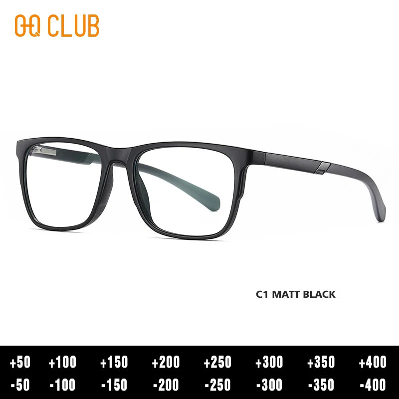 Progressive Reading Glasses – Men's Rectangle Eyeglass Frames with Transparent Eyepieces - ZOOMNSTORE