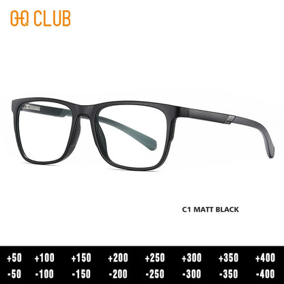 Progressive Reading Glasses – Men's Rectangle Eyeglass Frames with Transparent Eyepieces - ZOOMNSTORE