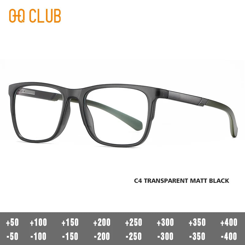Progressive Reading Glasses – Men's Rectangle Eyeglass Frames with Transparent Eyepieces - ZOOMNSTORE