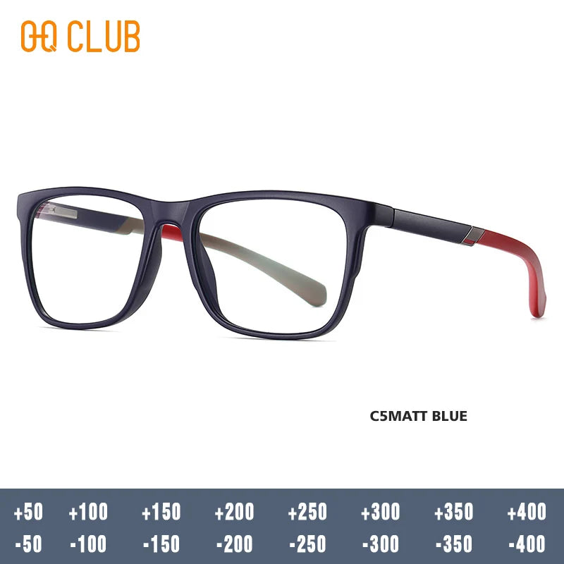 Progressive Reading Glasses – Men's Rectangle Eyeglass Frames with Transparent Eyepieces - ZOOMNSTORE