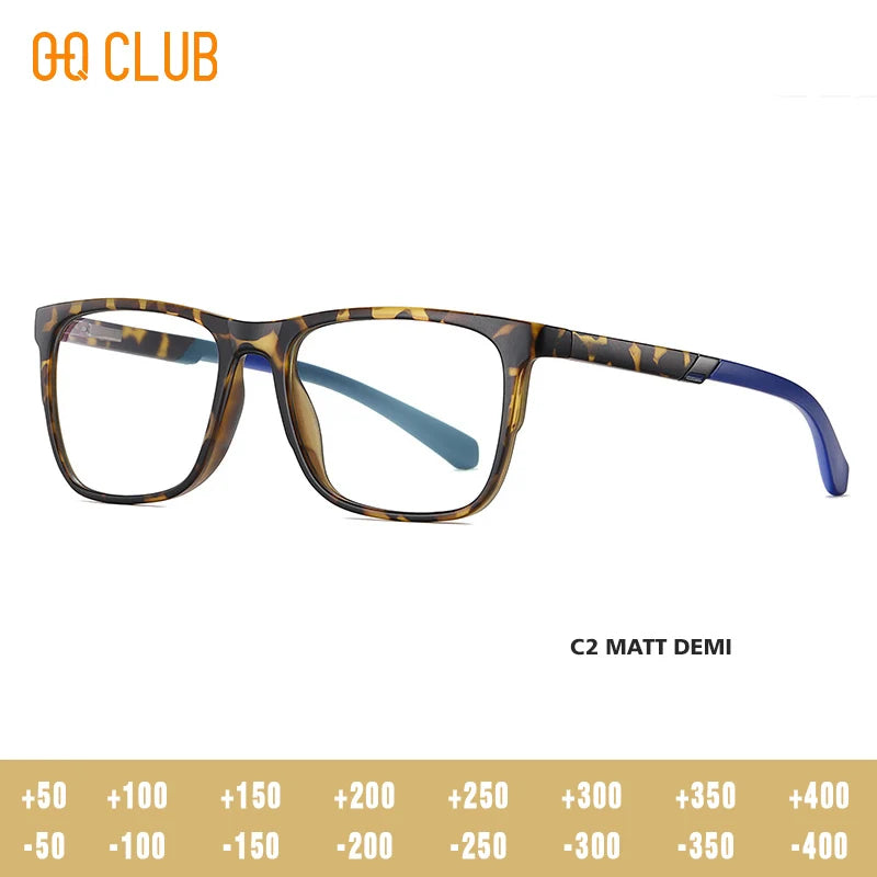 Progressive Reading Glasses – Men's Rectangle Eyeglass Frames with Transparent Eyepieces - ZOOMNSTORE