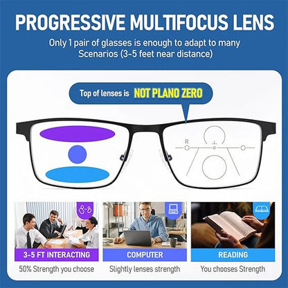 Progressive Reading Glasses – Multifocal Computer Readers With Blue Light Blocking - ZOOMNSTORE