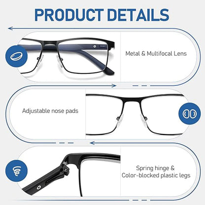Progressive Reading Glasses – Multifocal Computer Readers With Blue Light Blocking - ZOOMNSTORE