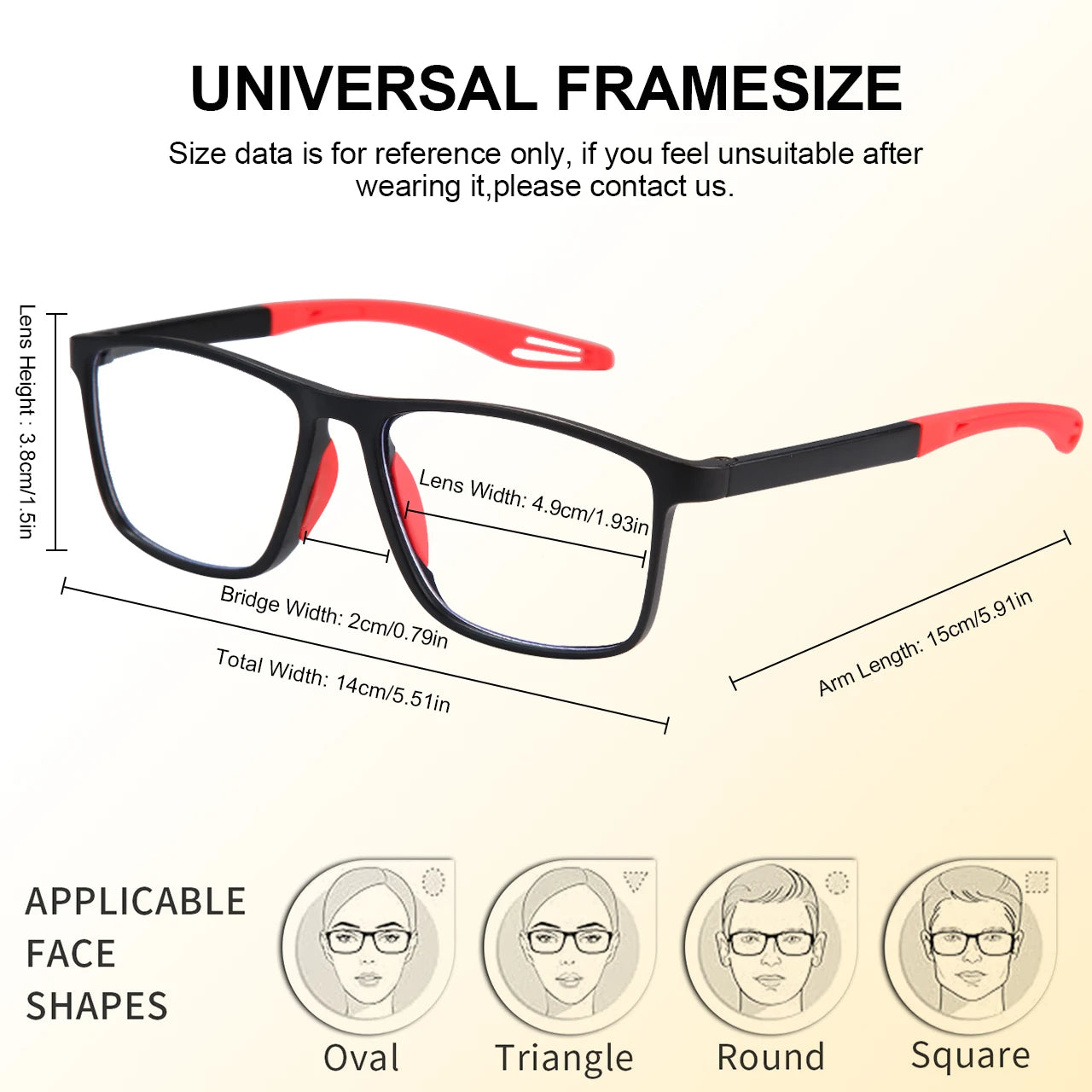 Progressive Reading Glasses - Unisex Rectangle Sports Eyewear with Clear Polycarbonate Lenses - ZOOMNSTORE