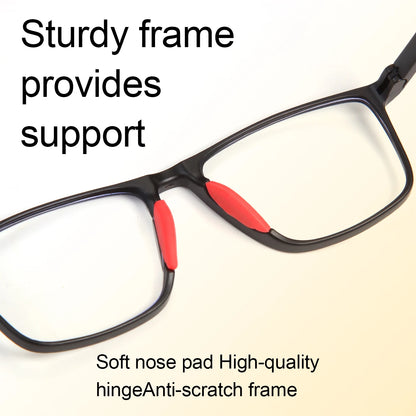 Progressive Reading Glasses - Unisex Rectangle Sports Eyewear with Clear Polycarbonate Lenses - ZOOMNSTORE