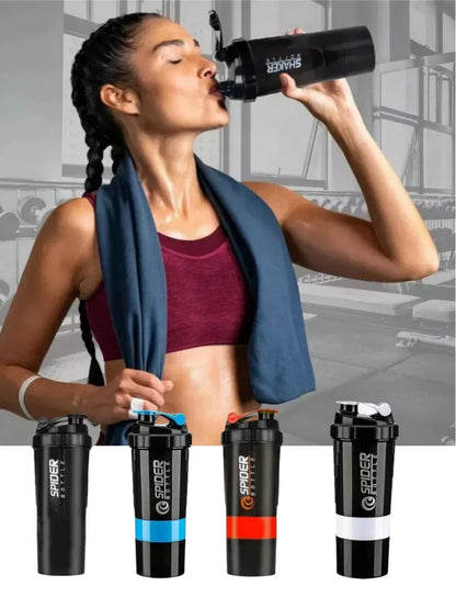 Protein Shaker Bottle - 3 Layer Shaker Cup With Large Capacity For Exercise Mixing - ZOOMNSTORE